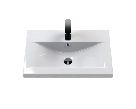 Urban Floor Standing 2 Door 1 Drawer Vanity Unit with Mid-Edge Basin 600mm