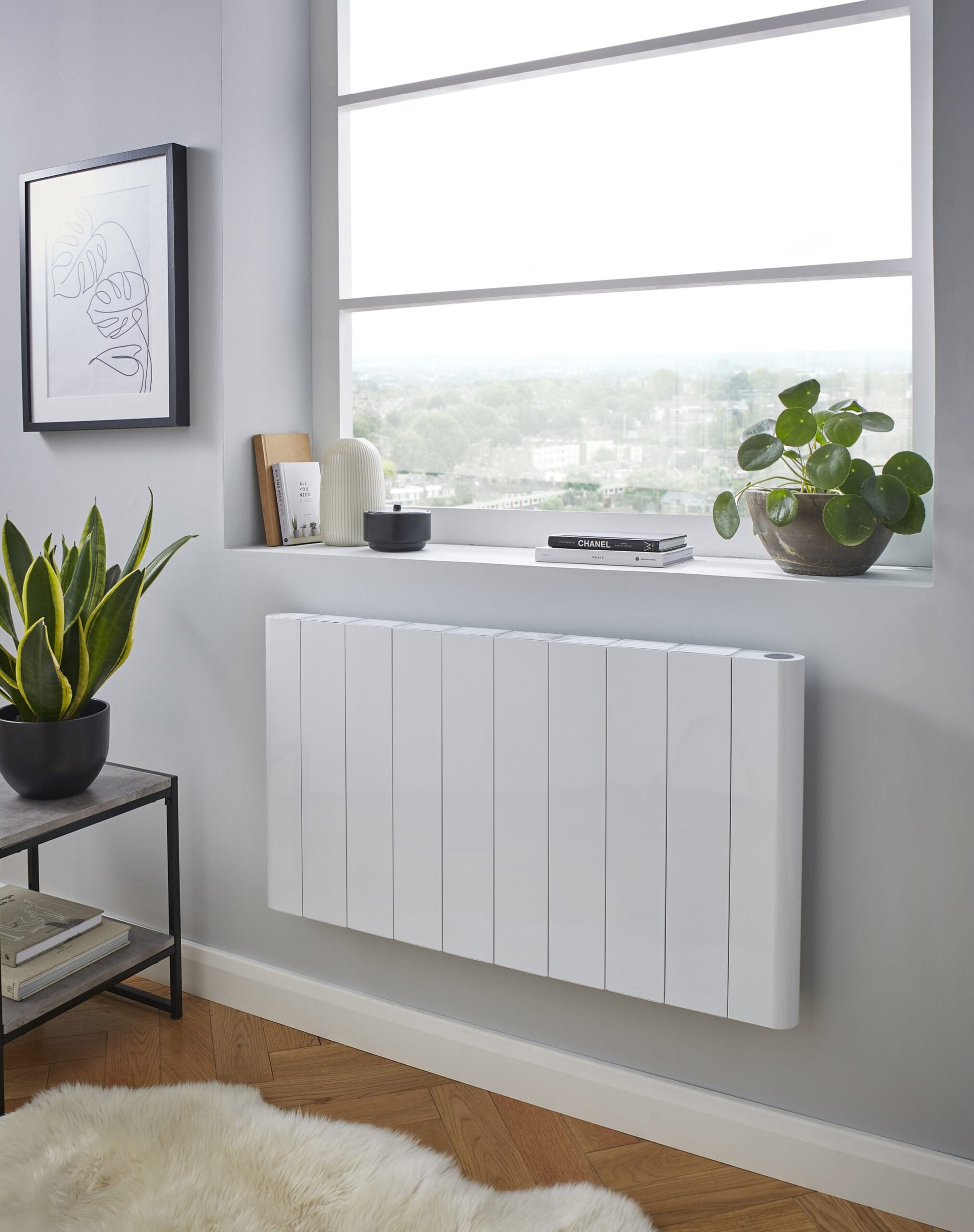 Capri Electric Aluminium Panel Heater 1000W Horizontal 500 x 544mm - White