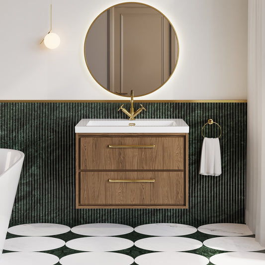 Lille 800mm Wall Hung 2-Drawer Vanity with Basin - 1 Tap Hole