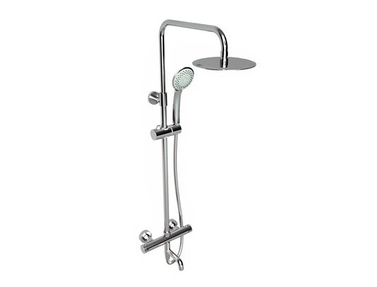 Plan Thermostatic Bar Shower with rigid riser and bath filler spout