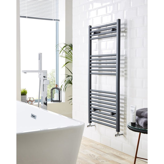 22mm Straight Towel Rail 400mm x 1200mm - Textured Grey