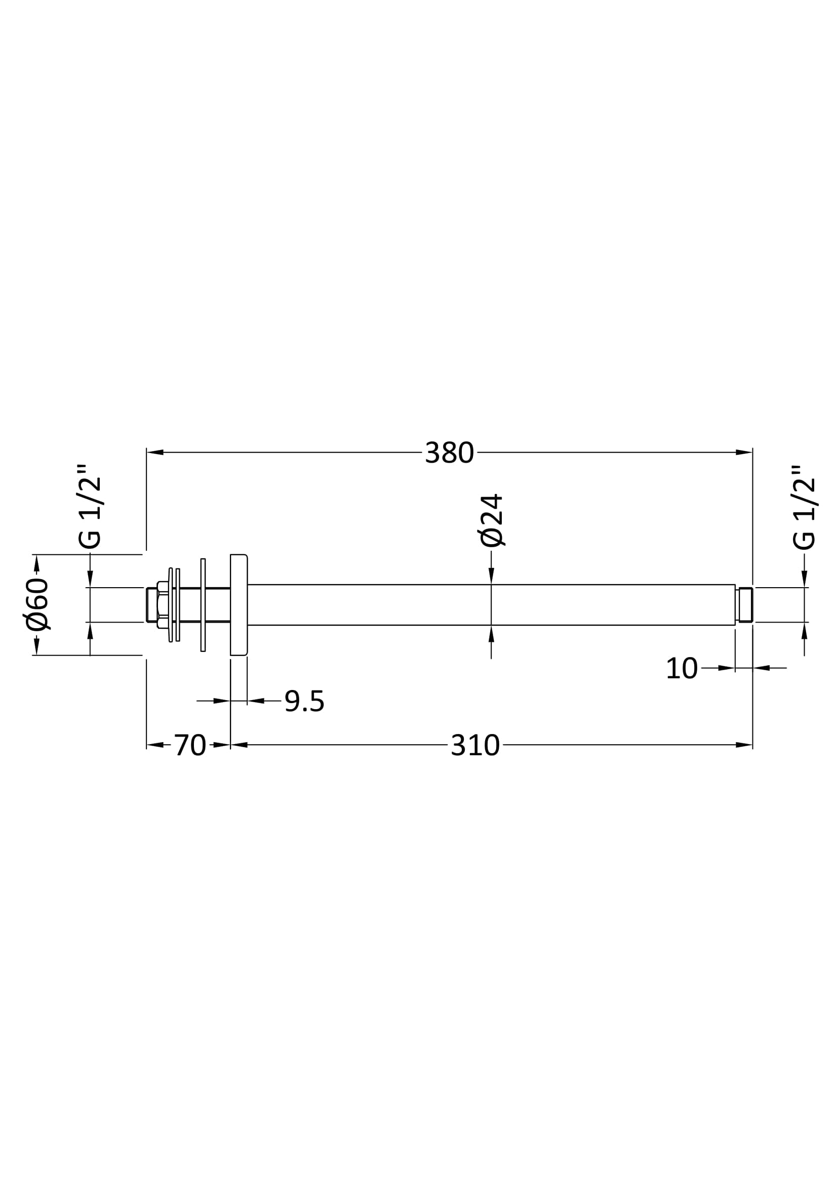 Shower Arms Ceiling-Mounted Arm