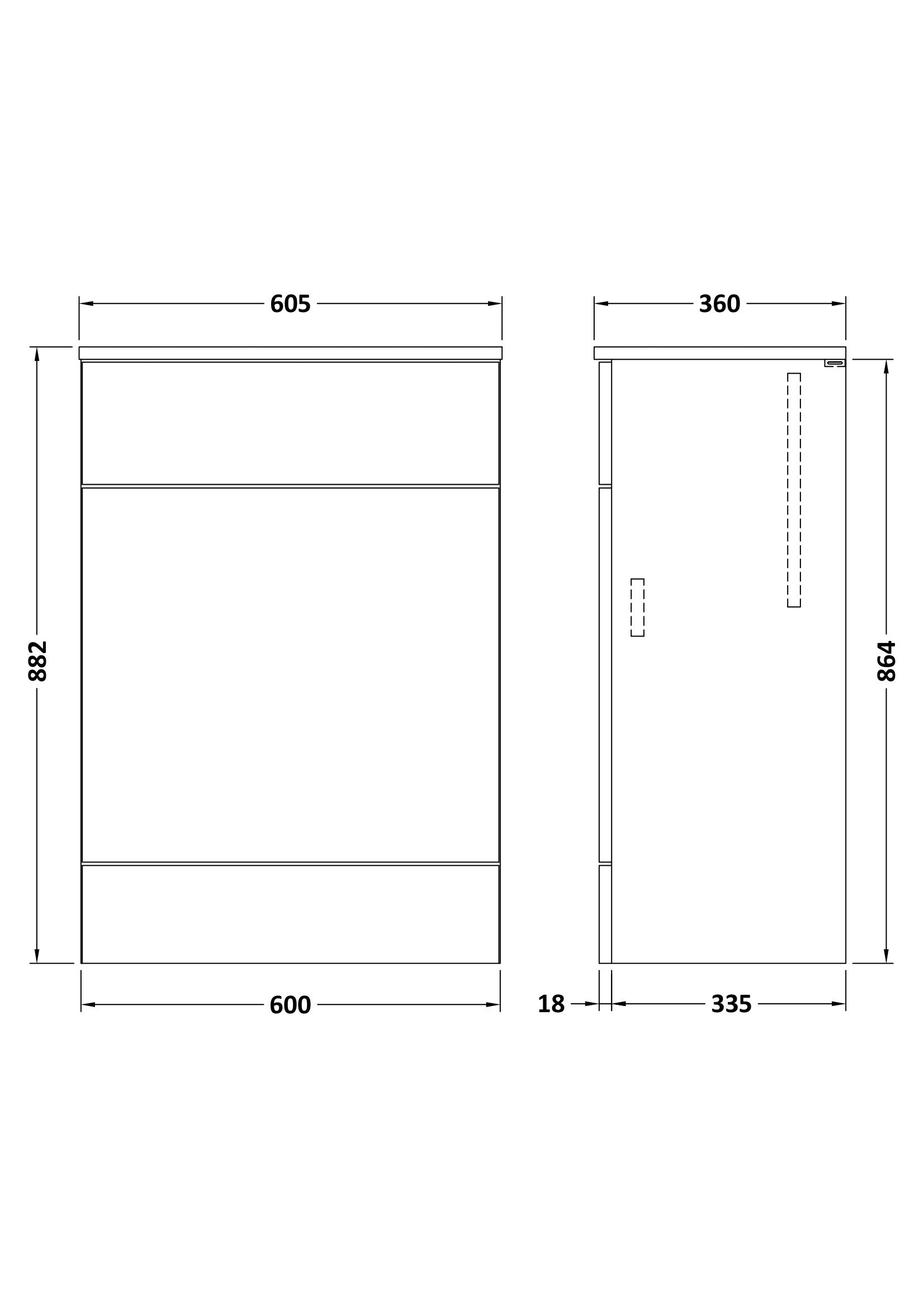 Hudson Reed Fusion 600mm Floor Standing Toilet Unit With Coordinating Top