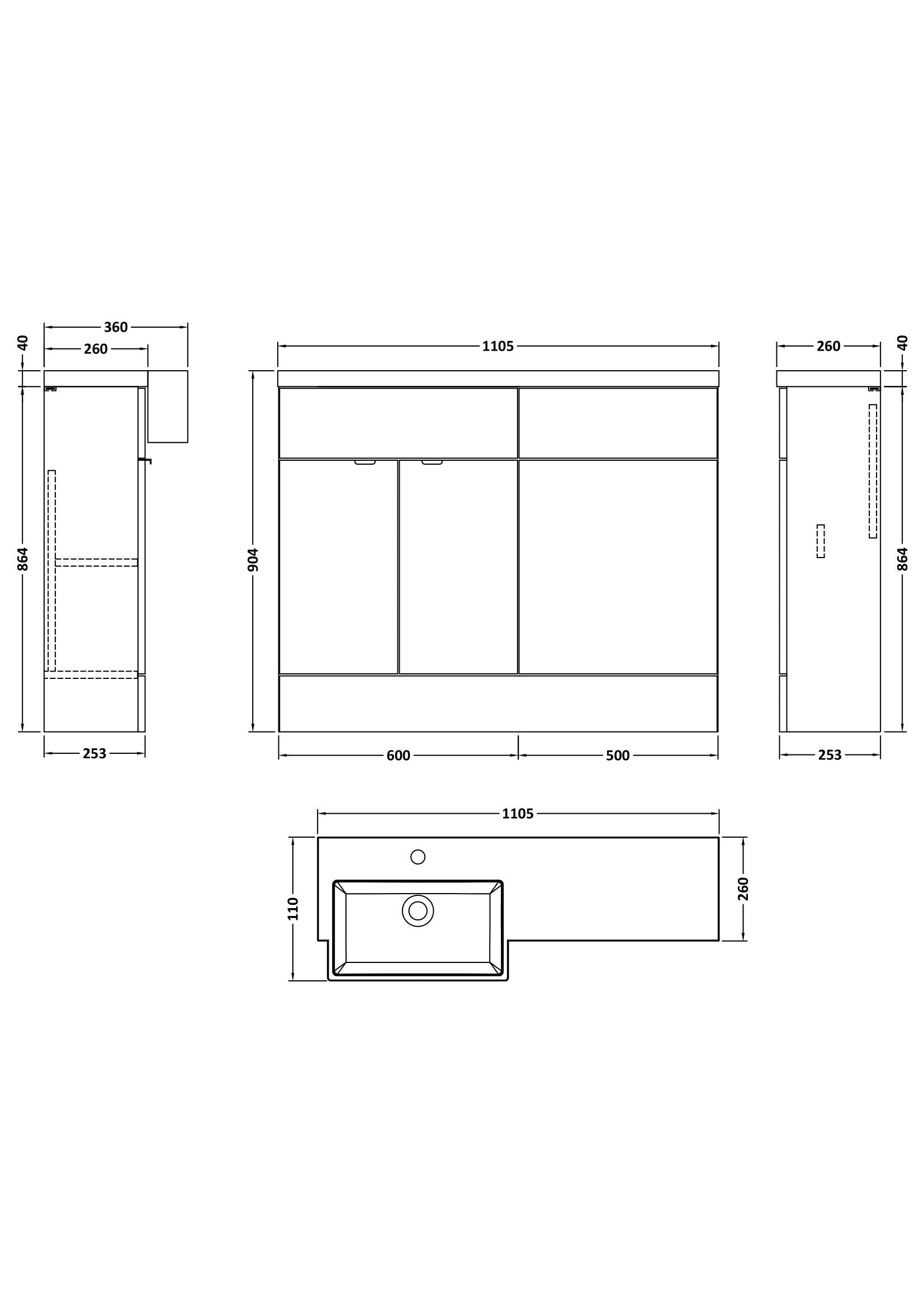 Hudson Reed Fusion 1100mm Pebble Grey Combination Unit & Left Hand Semi Recessed Basin Soft-Close Doors