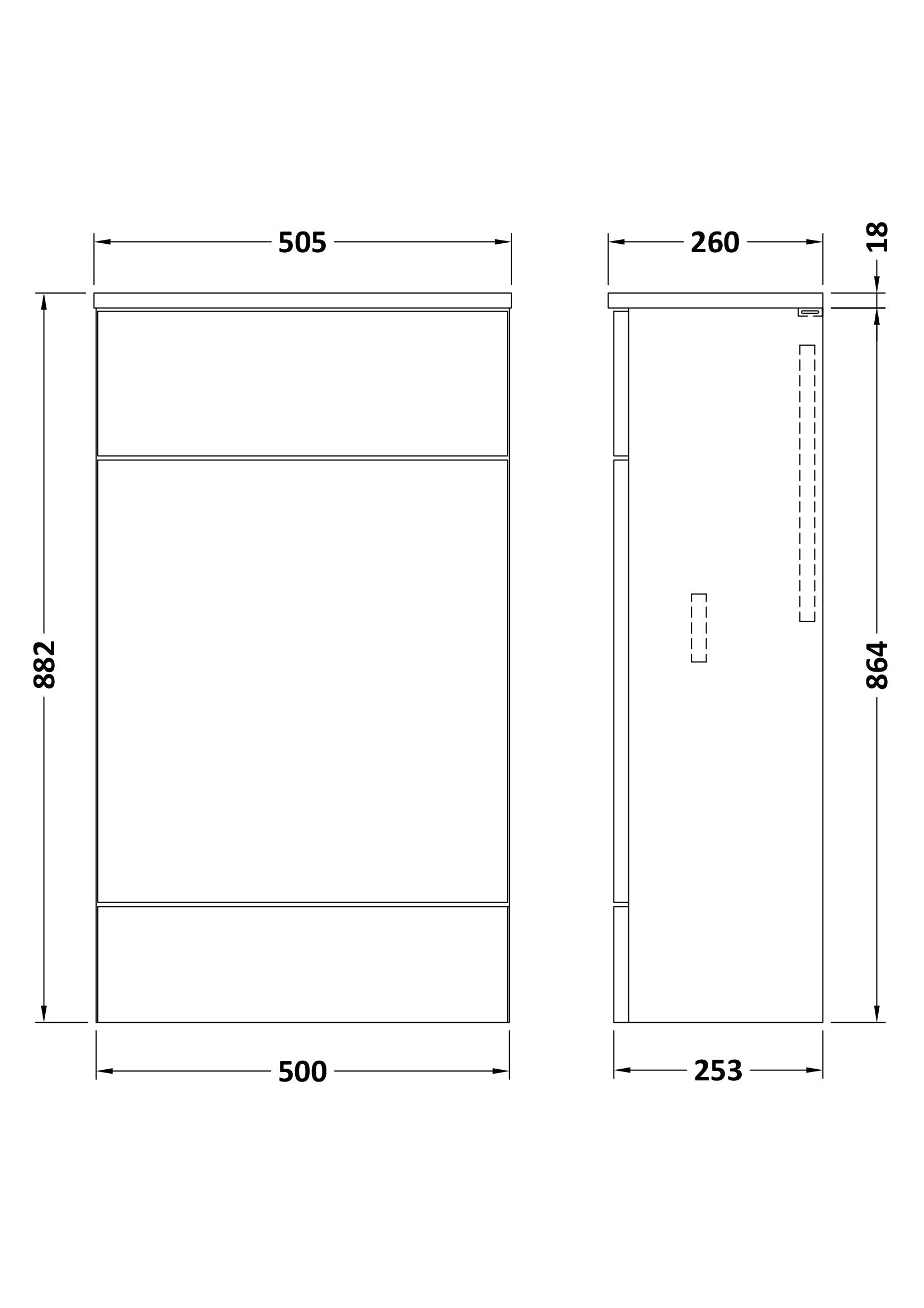 Hudson Reed Fusion 500mm Anthracite Woodgrain Floor Standing Toilet Unit with Coordinating Top