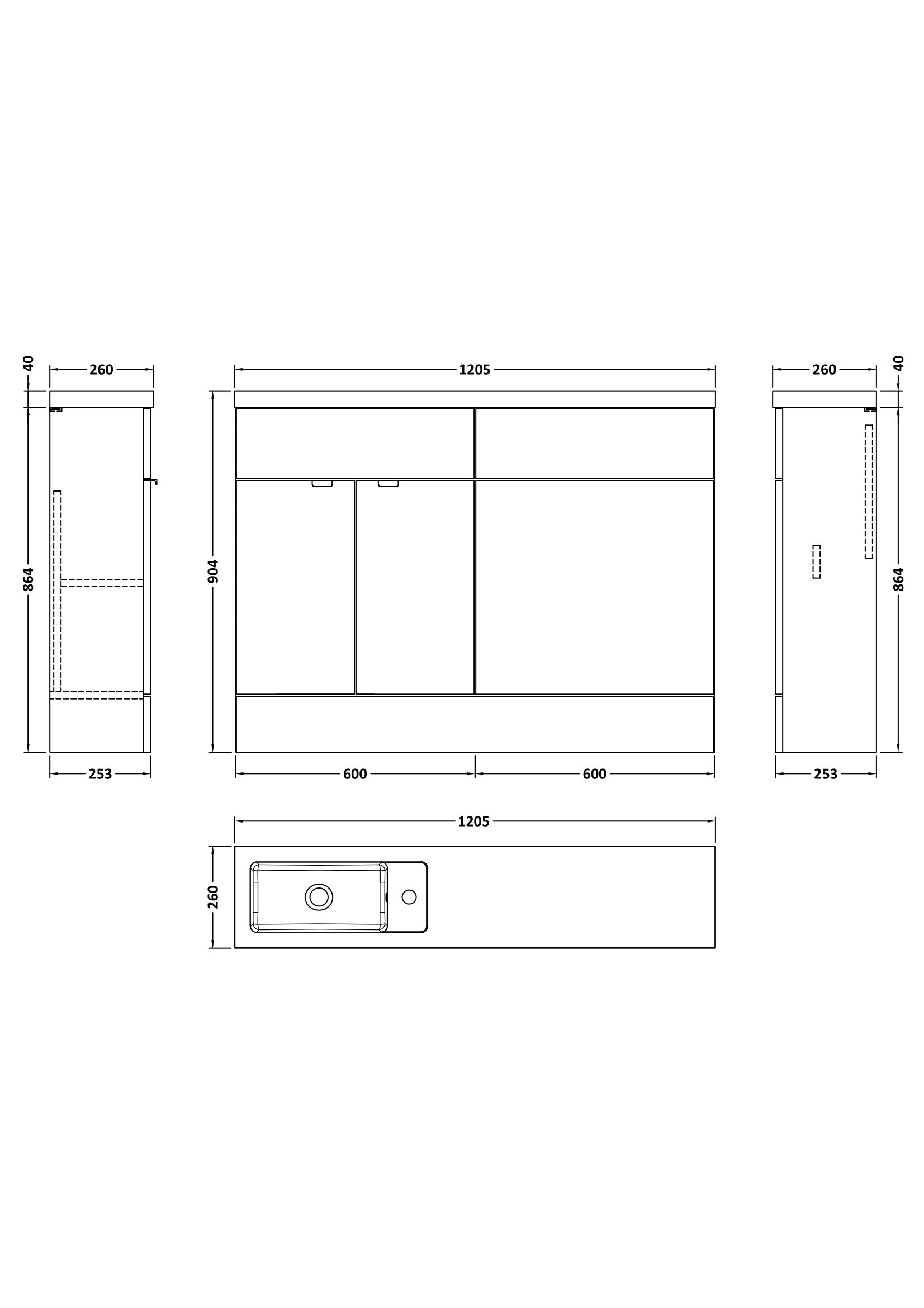 Hudson Reed Fusion 1200mm Anthracite Woodgrain Floor Standing 2 Door Basin & Toilet Combination Unit