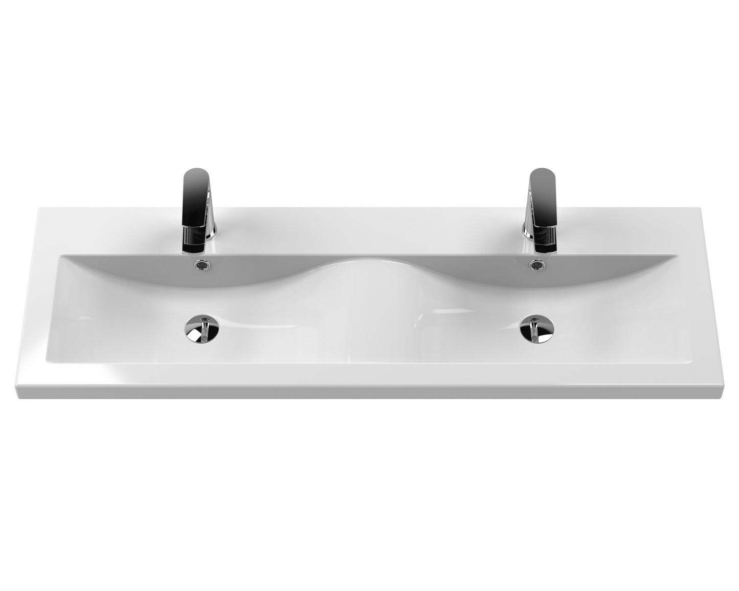 Hudson Reed Urban 1200mm Satin Green Wall Hung 4-Drawer Vanity Unit With Double Basin