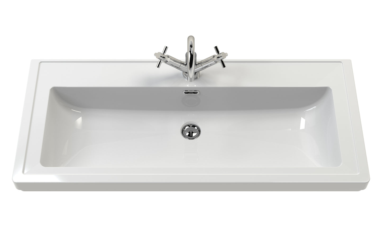 Hudson Reed Old London Traditional 1000mm Twilight Blue Floor Standing Vanity Unit With Fireclay Basin