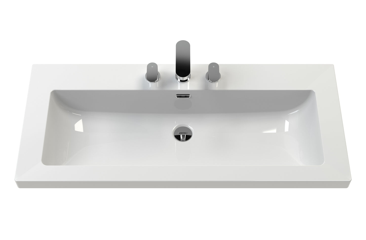 Hudson Reed Bexley 800mm Indigo Blue Floor Standing Vanity Unit With 3 Tap Hole Fireclay Basin
