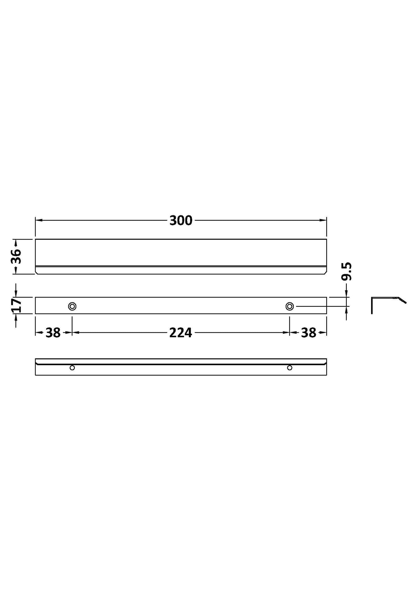 300mm Finger Pull Handle