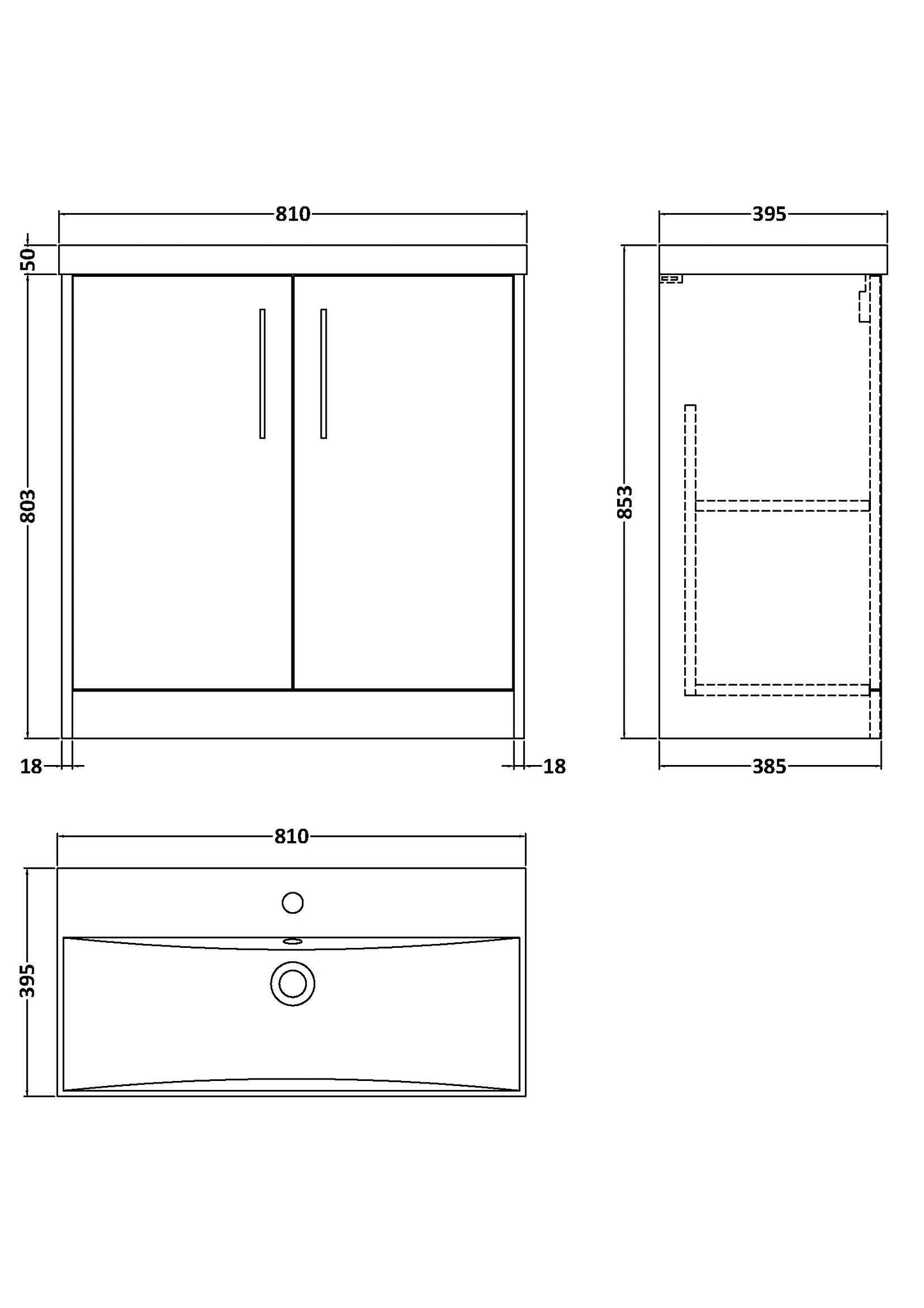 Hudson Reed Juno 800mm Autumn Oak Floor Standing 2-Door Vanity Unit with 1 Tap Hole Basin and Handles