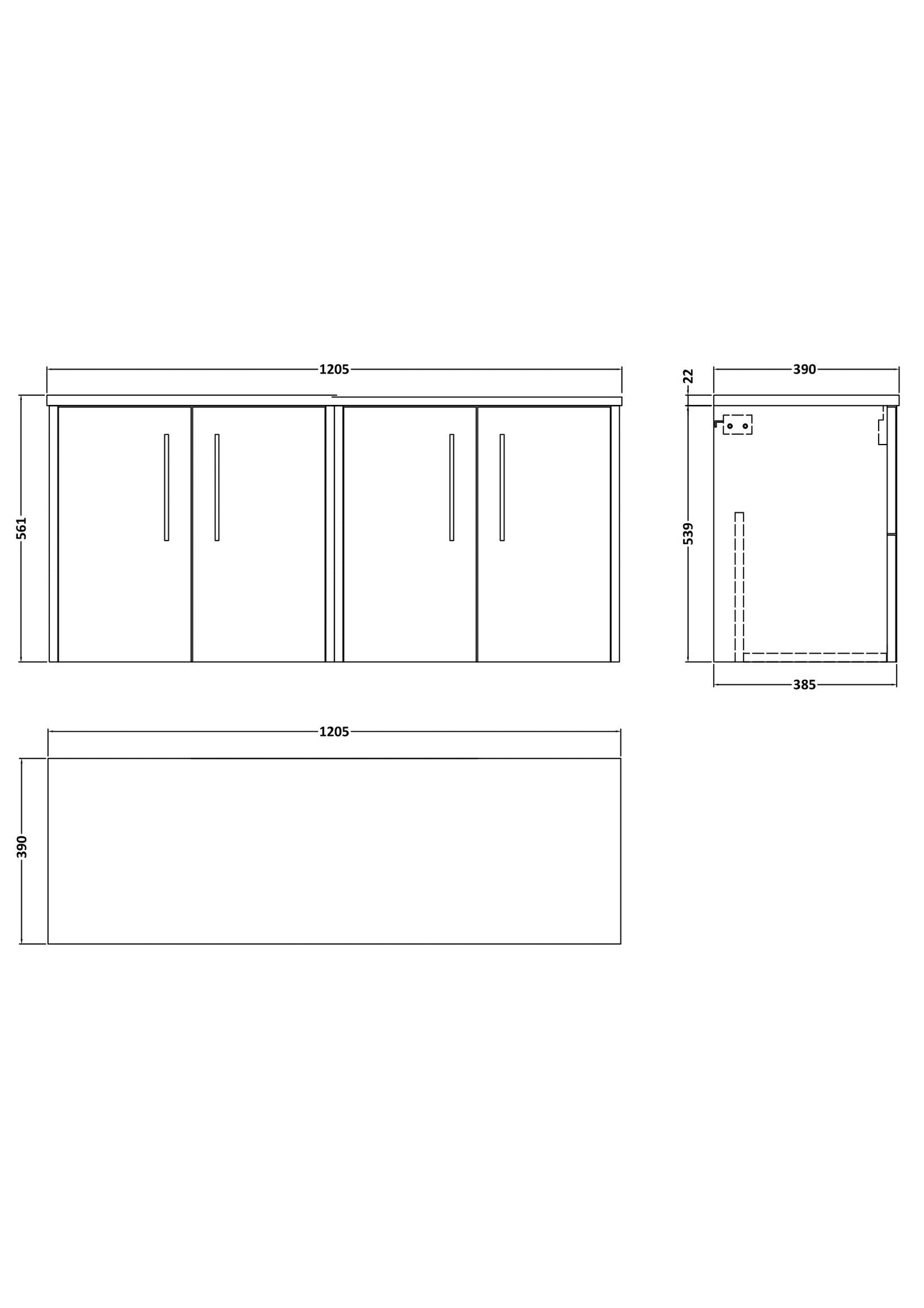 Hudson Reed Juno 1200mm Metallic Slate Wall Hung Vanity Unit With Laminate Worktop