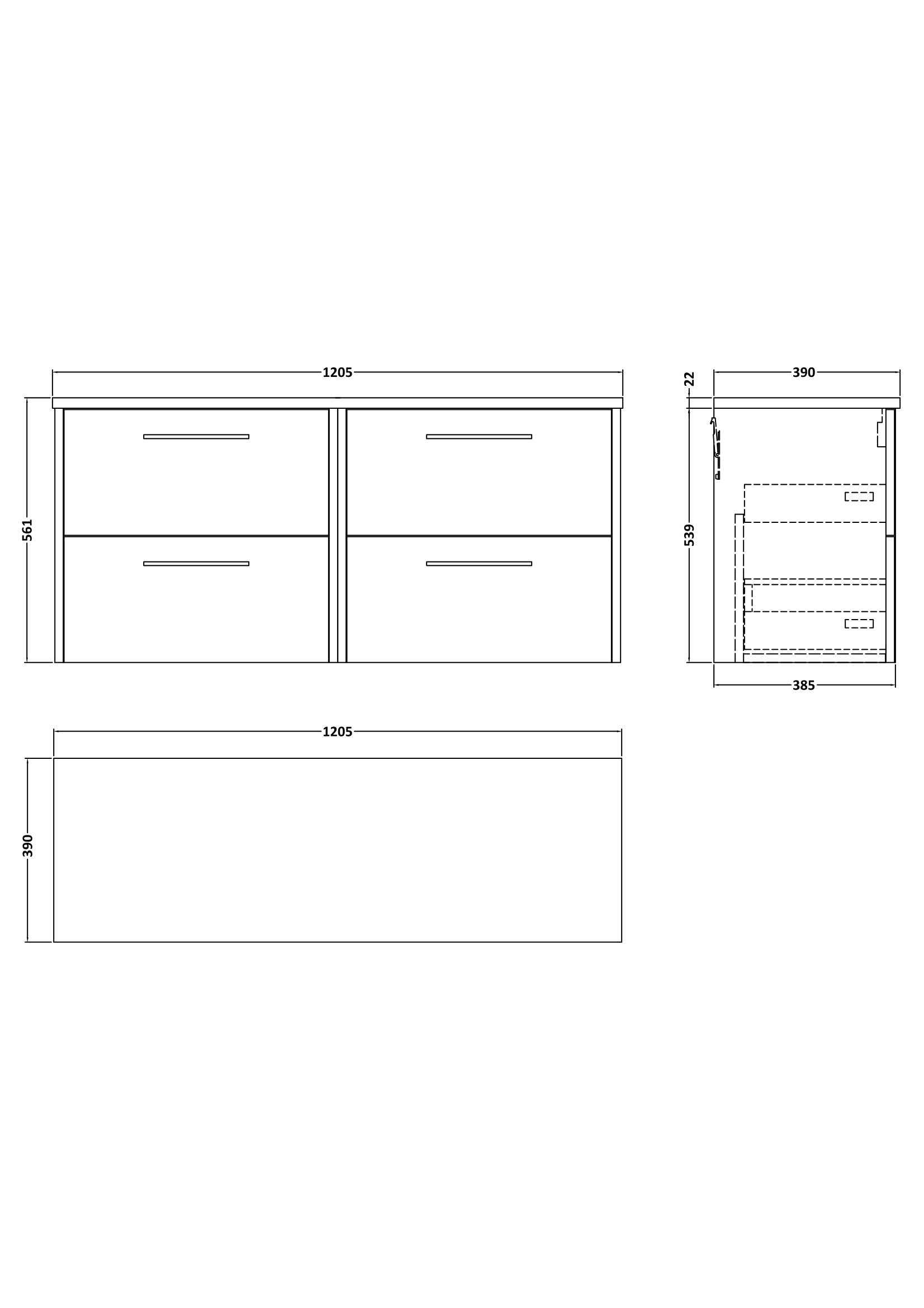 Hudson Reed Juno 1200mm Metallic Slate Wall Hung 4-Drawer Vanity Unit With Laminate Worktop