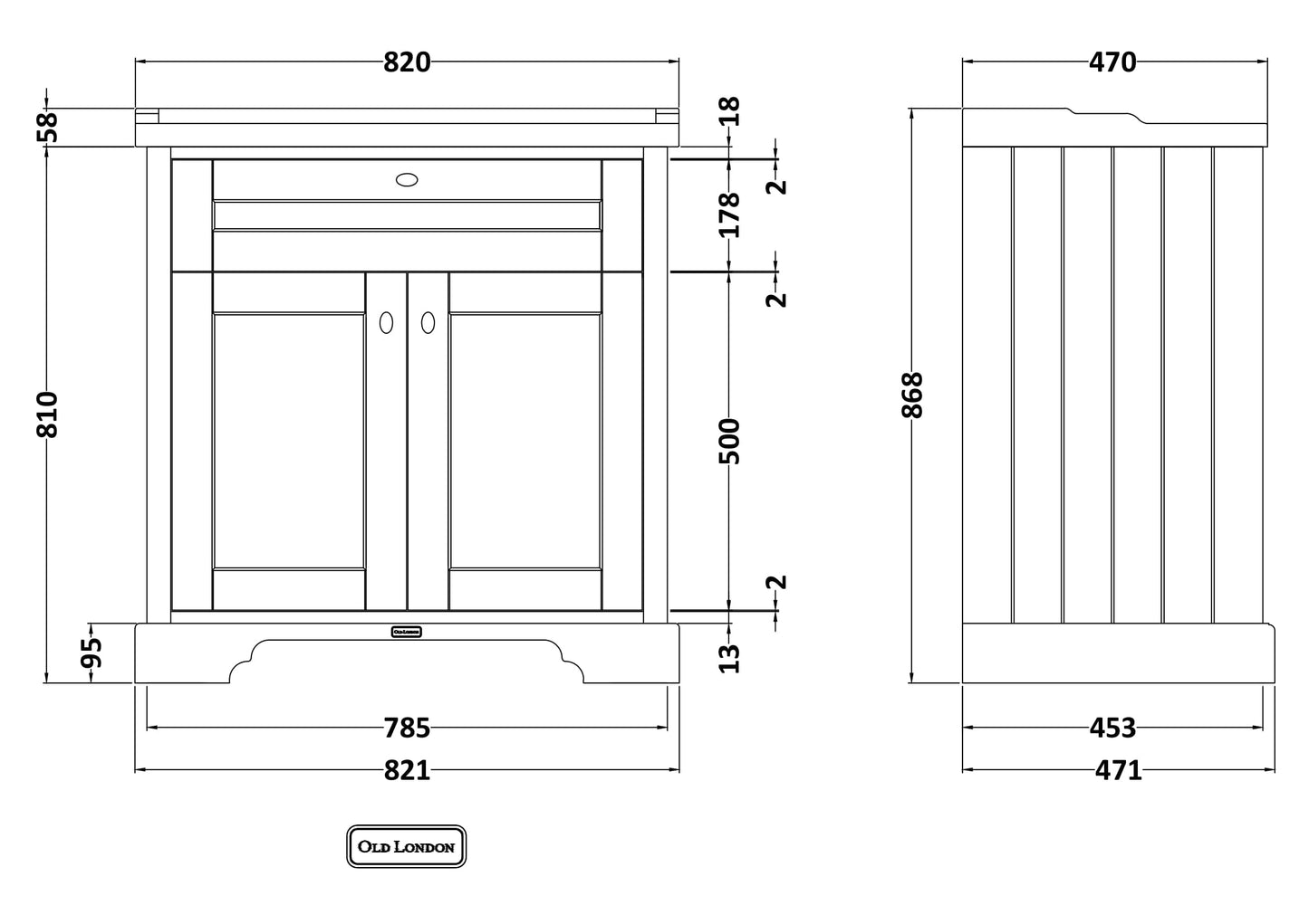 800mm Cabinet & Basin (1TH)