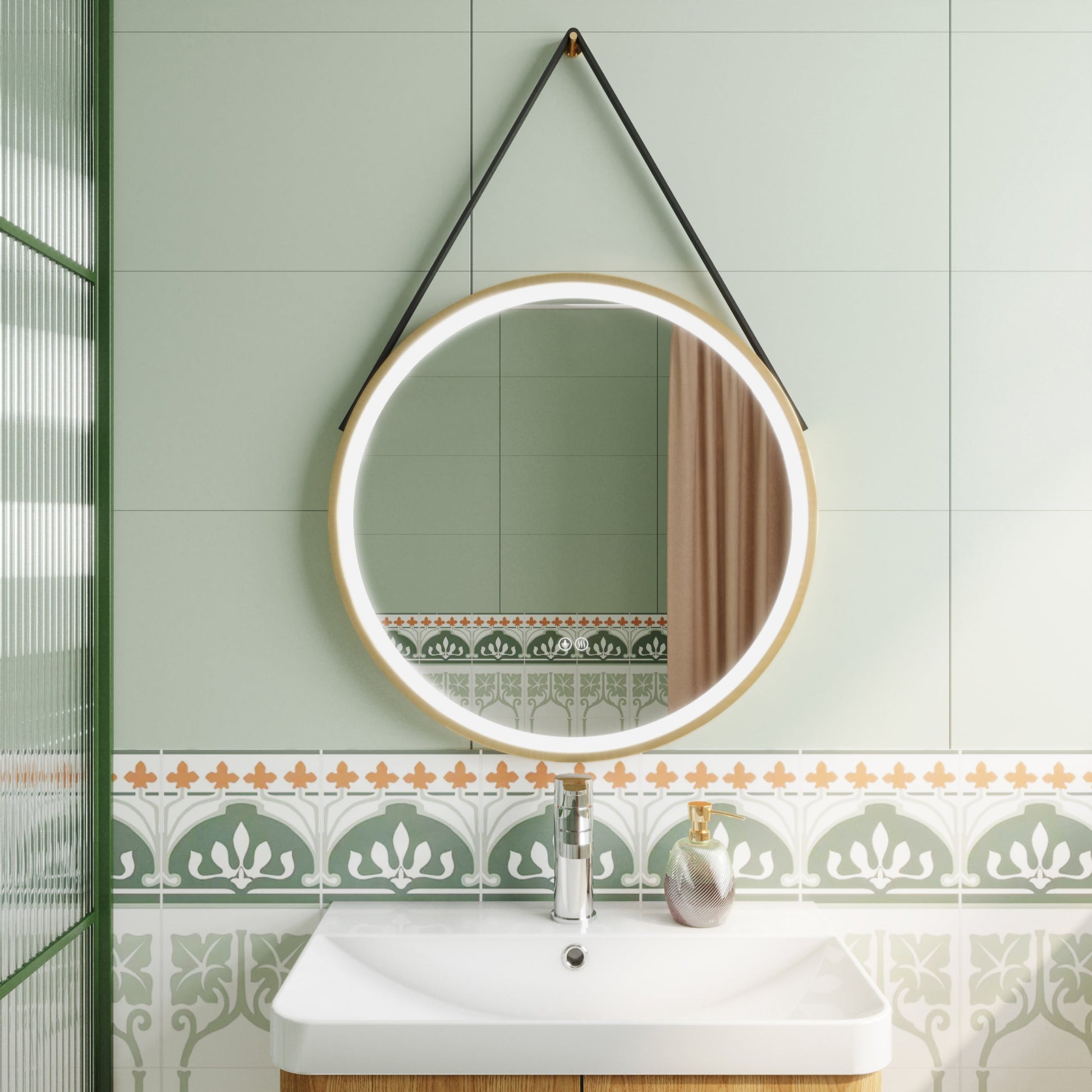Salana 800mm Round Touch Sensor Illuminated Mirror