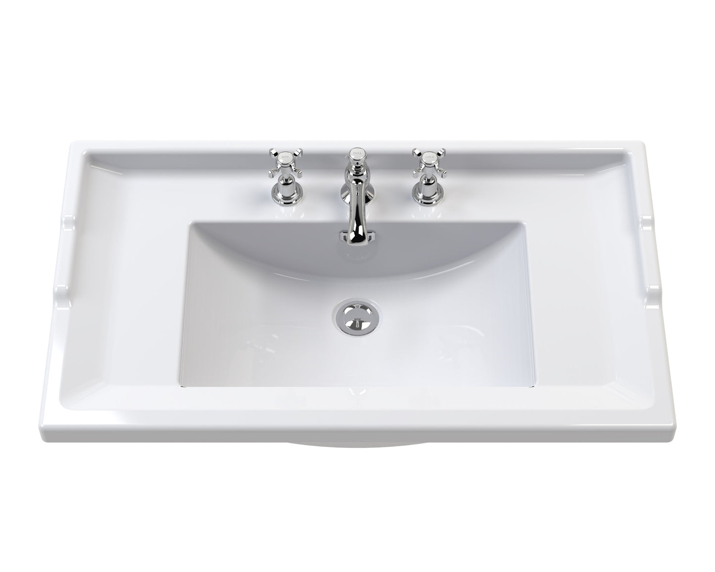 Hudson Reed Old London 600mm Floor Standing Vanity Unit With 3 Tap Hole Ceramic Basin