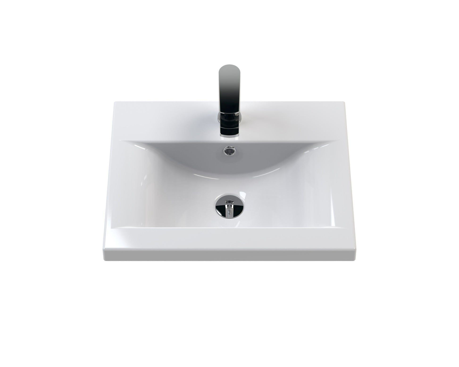 Hudson Reed Fluted 500mm Soft Black Wall Hung 2-Drawer Vanity Unit With Basin