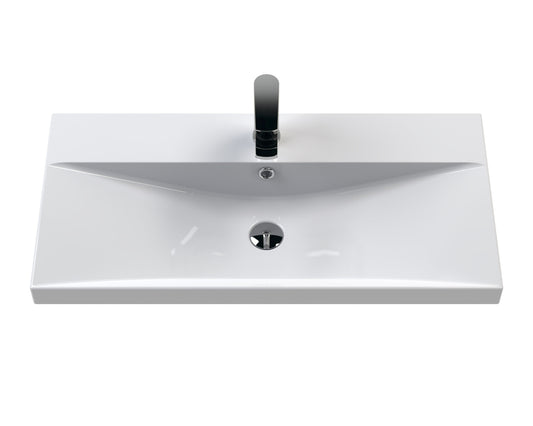 Hudson Reed Urban 800mm Wall Hung 2 Drawer Satin White Vanity Unit With Basin