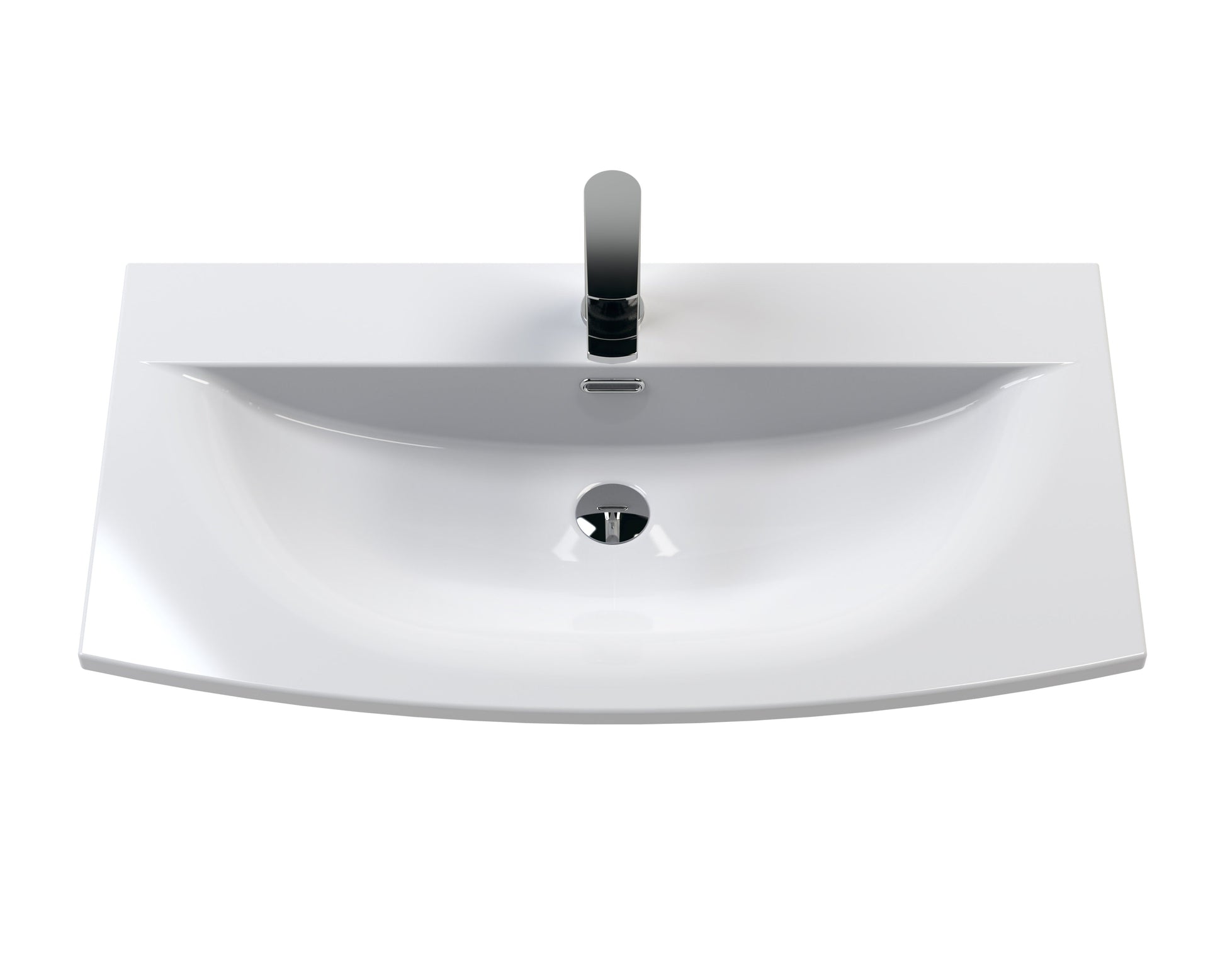Hudson Reed Juno 800mm Coastal Grey Wall Hung 2-Drawer Vanity Unit with Curved 1 Tap Hole Basin