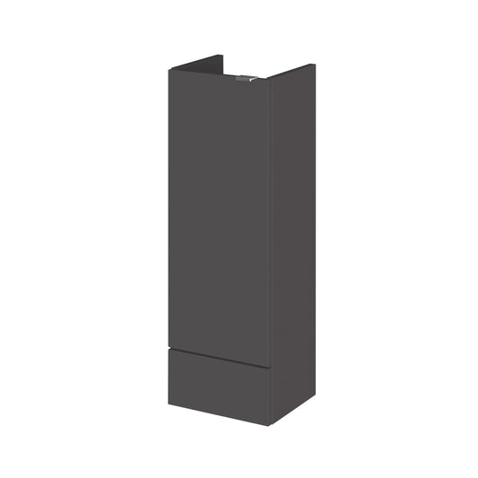 Hudson Reed Fusion 300mm 1 Door Gloss Grey Compact Floor Standing Base Unit With Handles