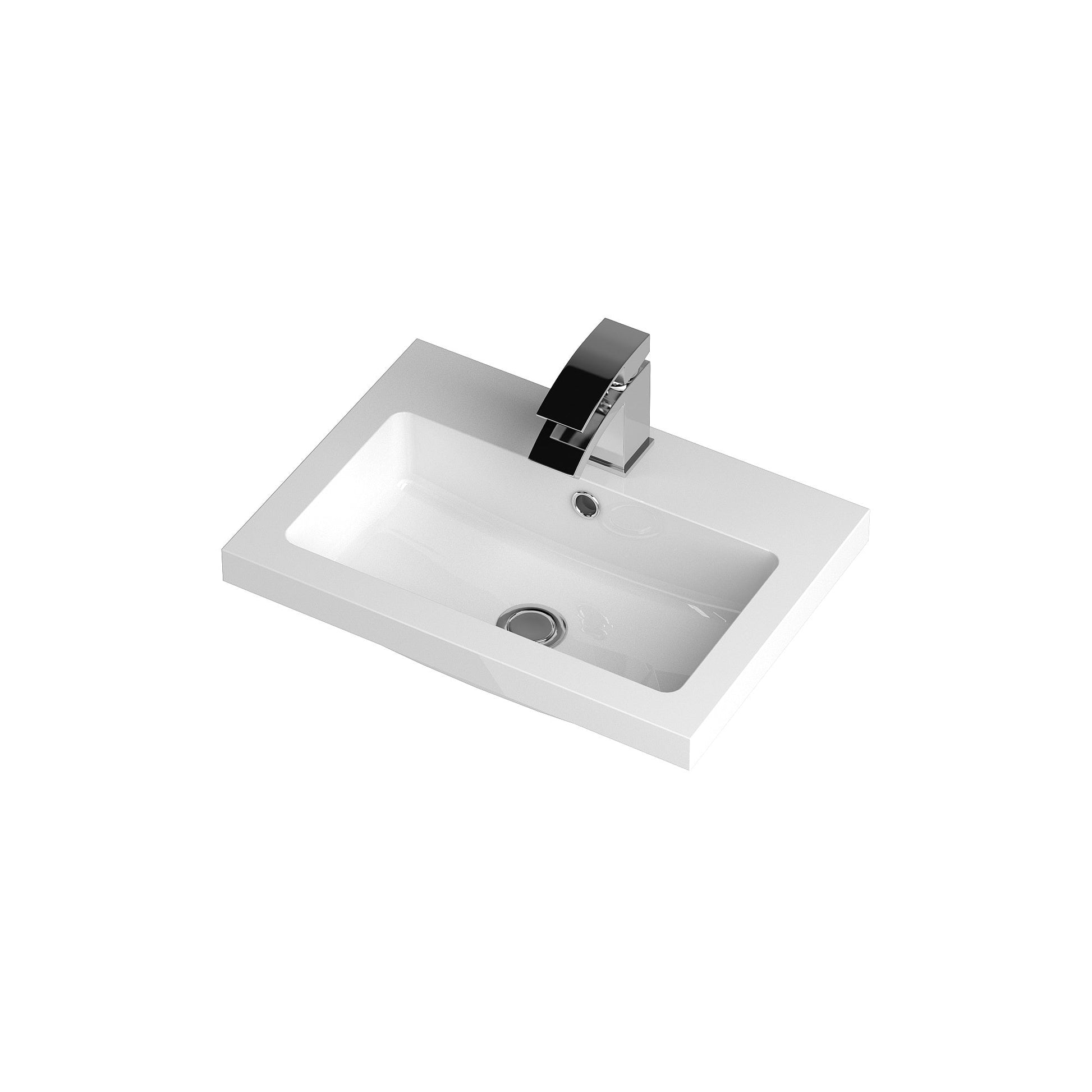 Hudson Reed Fusion 500mm Gloss Grey Floor Standing 2 Door Vanity Unit & Basin