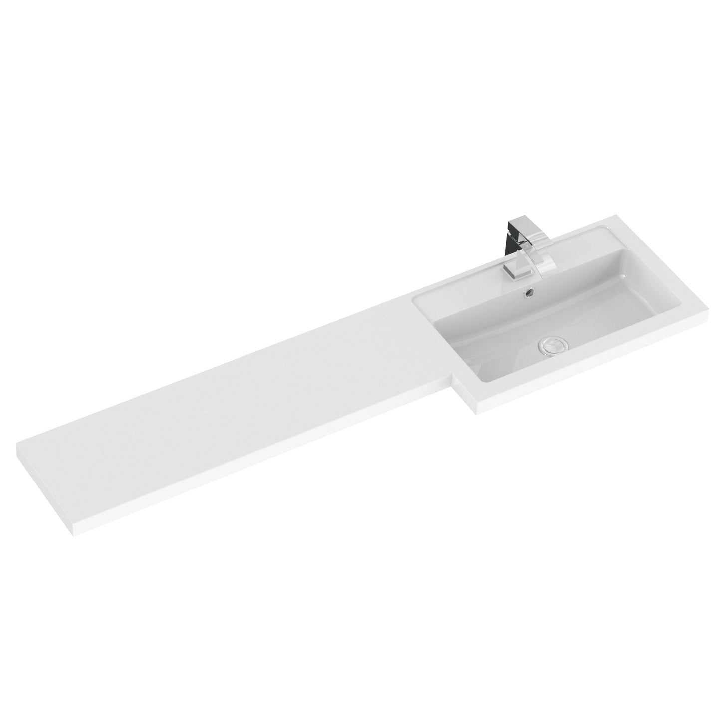 Hudson Reed Fusion 1500mm Gloss Grey Right Hand Floor Standing 3 Door Vanity Basin & Toilet Combination Ready Built