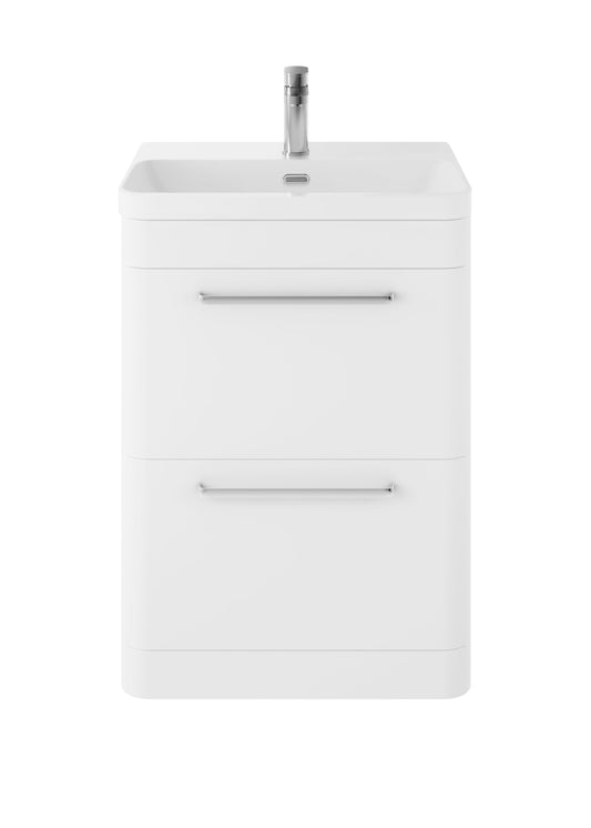 Hudson Reed Solar 600mm Floor Standing 2 Drawer Vanity Unit With Ceramic Basin