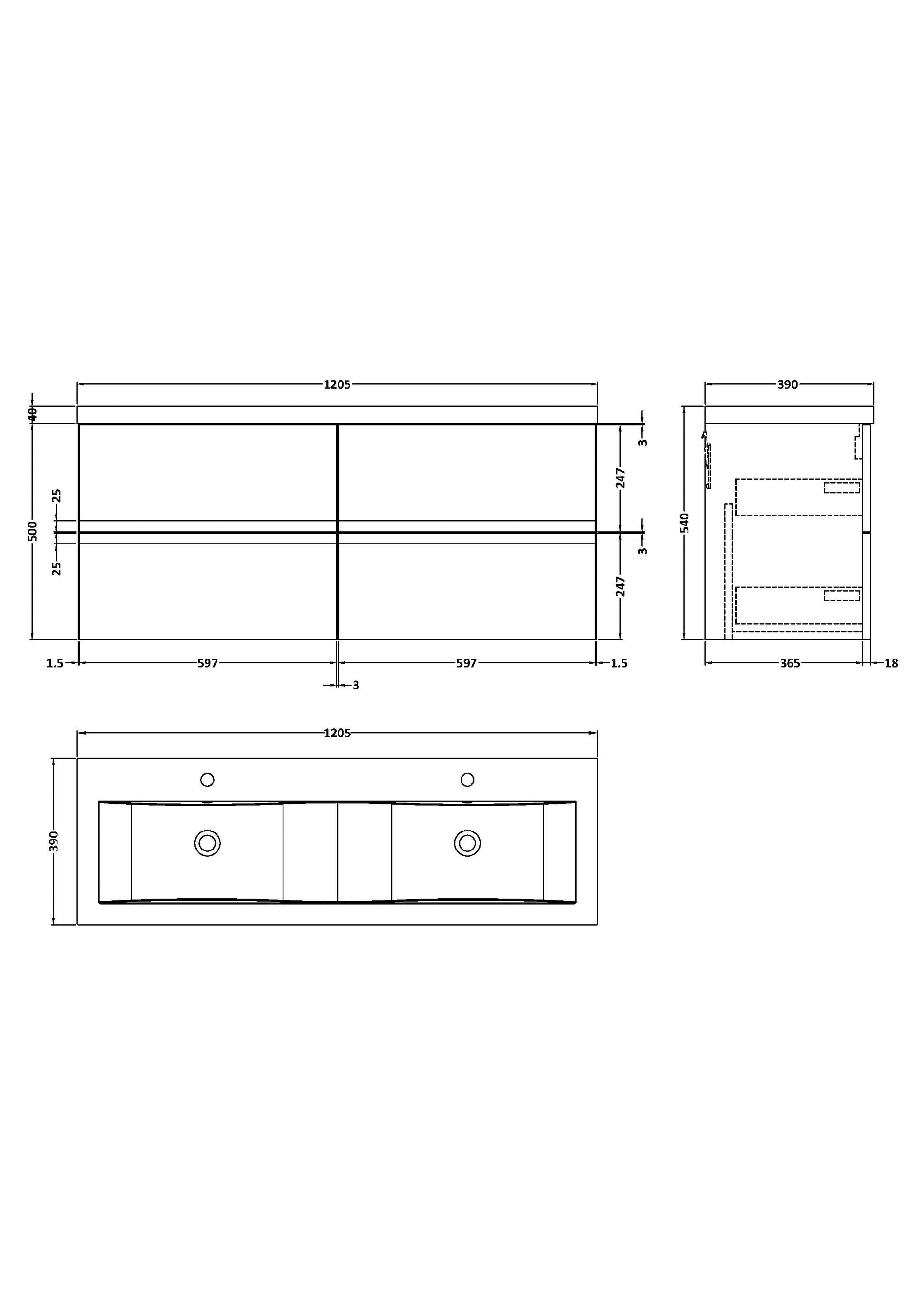 Hudson Reed Urban 1200mm Wall Hung Vanity Unit With Double Ceramic Basin