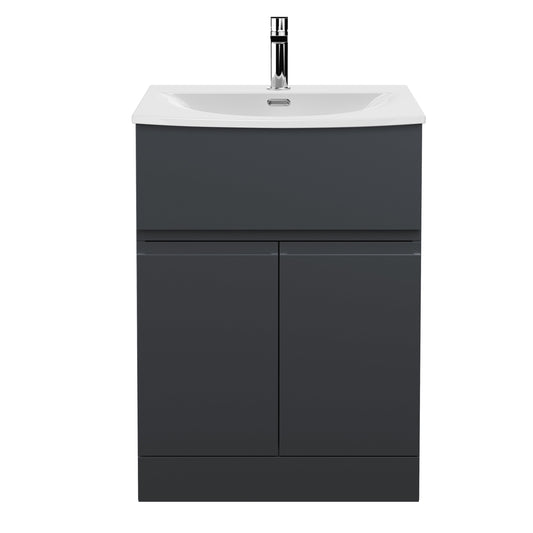 Hudson Reed Urban 600mm 2 Door 1 Drawer Floor Standing Vanity Unit with Basin